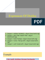 expression of dislike