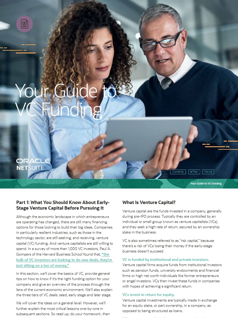 Your Guide To Vc Funding Prev Next Pdf Venture Capital Corporate