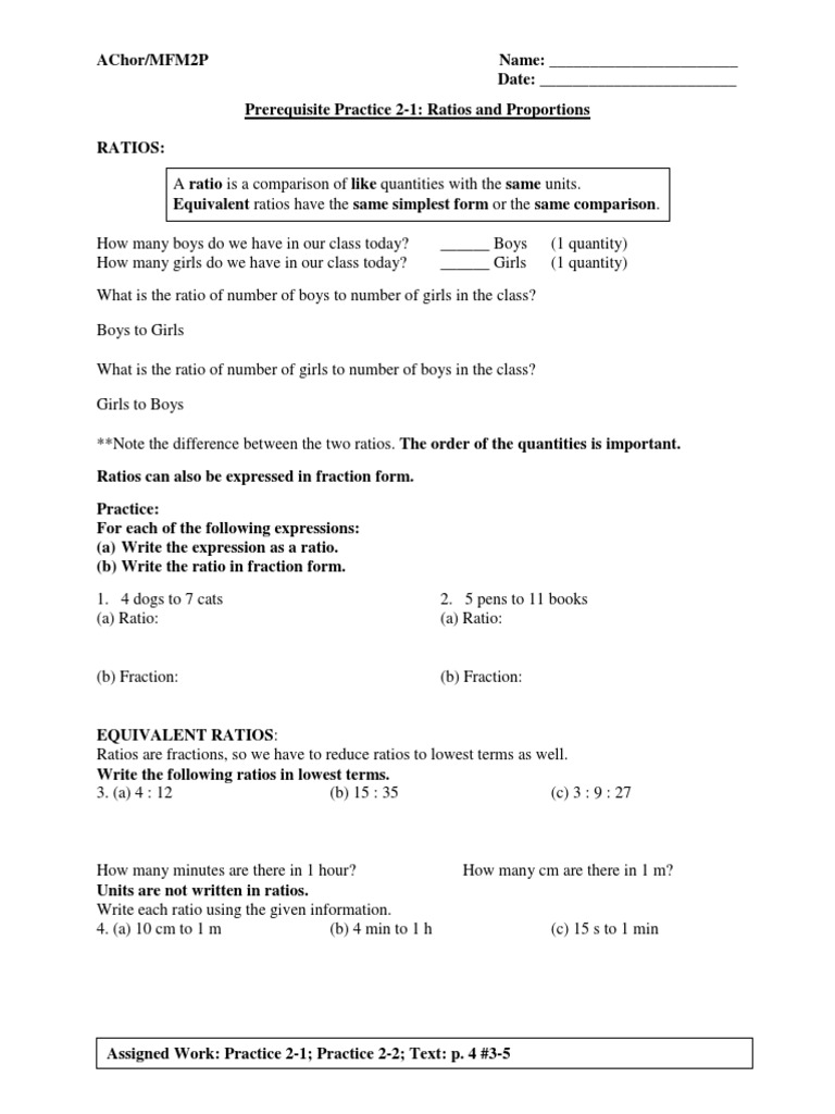 Ratios and Proportions Practice Guide | PDF | Ratio | Triangle