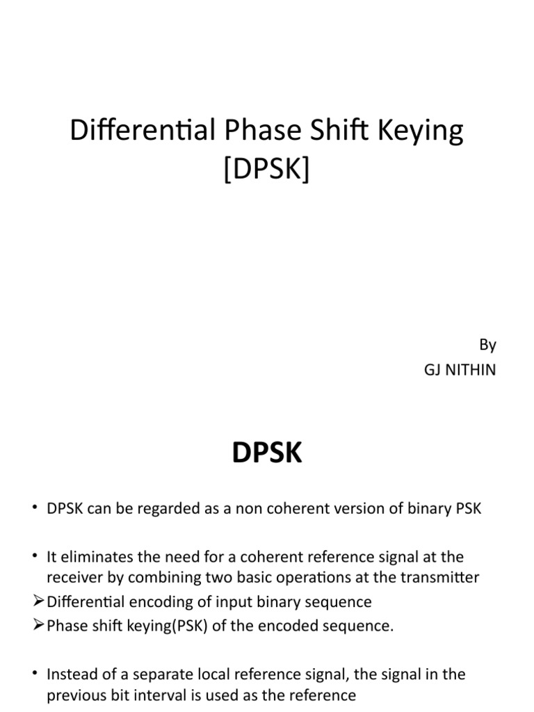 Overview of Differential Phase Shift Keying | PDF | Computers