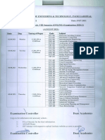 B. TECH. VIII SEM EXAM. SCHEDLE0001