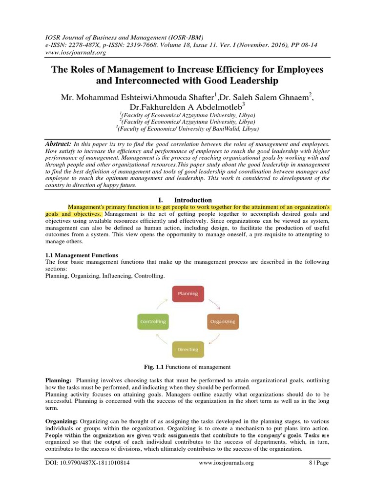 Enhancing Employee Efficiency Through Management | PDF | Goal | Leadership