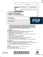 Specimen QP - Paper 1 Edexcel Maths As-Level