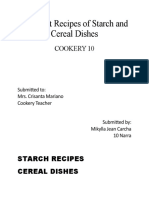 Different Recipes of Starch and Cereal Dishes
