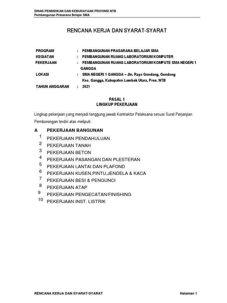 RKS Ruang Lab. Komputer Sman 1 Gangga PDF