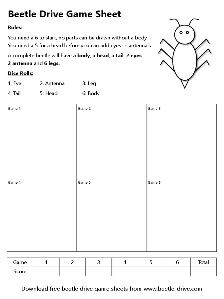 Beetledrive 6 Freegamesheet | PDF