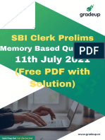SBI Clerk Prelims: 11th July 2021