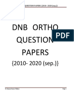 DNB ORTHO QUESTION PAPERS 2010-2020
