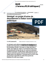Sénégal_ un projet d'usine de dessalement à Dakar suscite la polémique - RFI