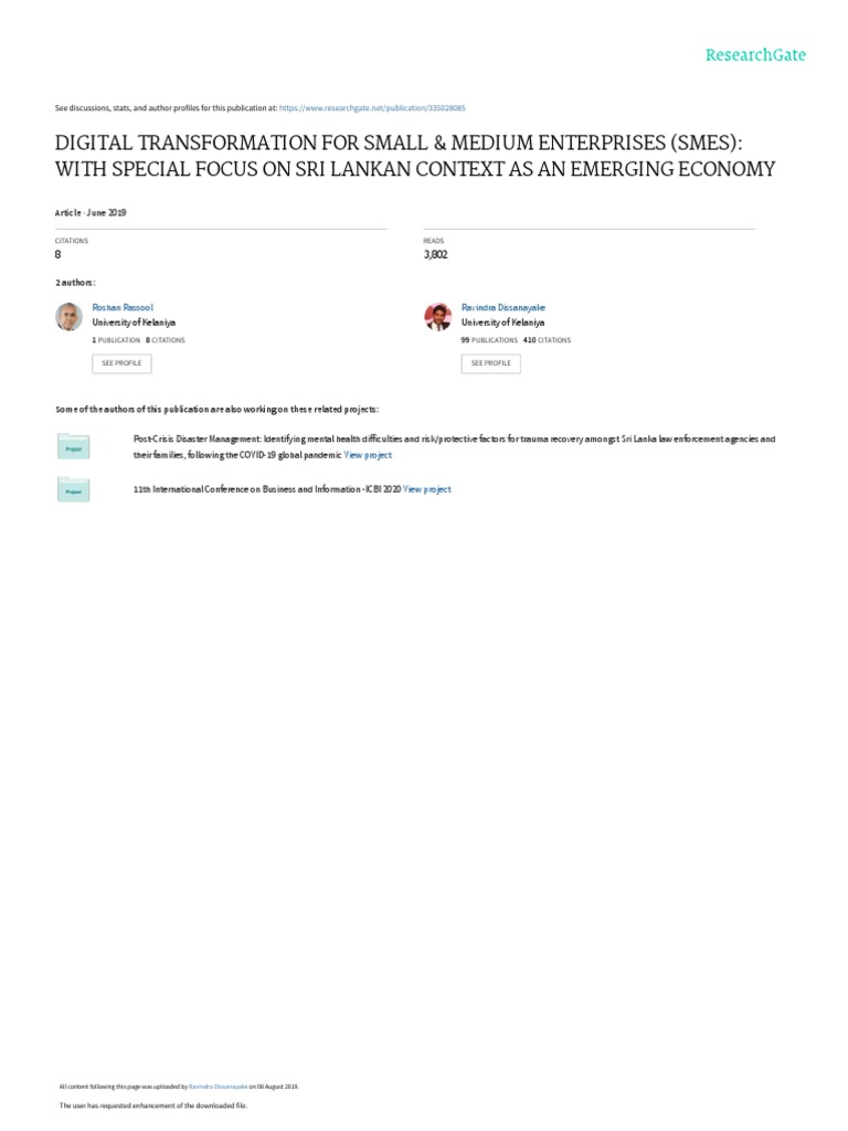Digital Transformation For Small Medium Enterprises SMEs | PDF | Small ...