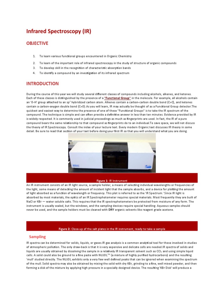 IR Dry Lab | PDF | Infrared Spectroscopy | Organic Chemistry