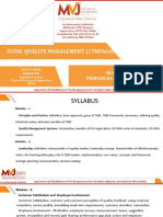 Total Quality Management (17me664) : Principles and Practice
