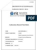 Laboratory Record Note Book: Rajalakshmi Institute of Technology