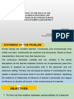 A Study On The Role of Teachers in Moulding The Behaviour of Secondary School Students in Dibrugarh District