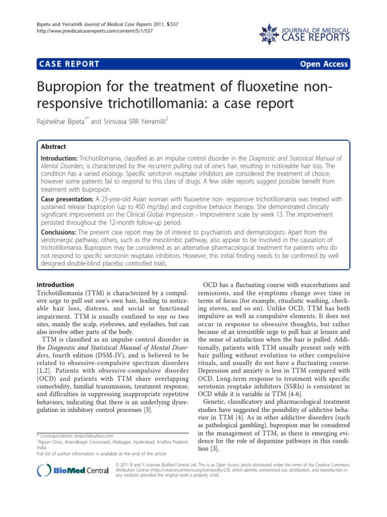Bupropion For The Treatment of Fluoxetine Nonresponsive ...