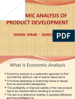 Economic Analysis of Product Development: MANOJ KIRAN - 2020214008