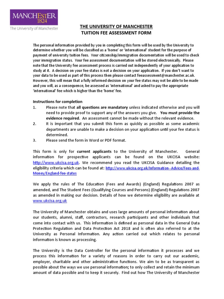 2020 Tuition Fee Assessment Form | PDF | Passport | Travel Visa