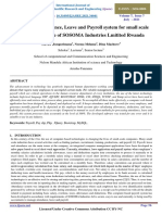 Web Based Attendance, Leave and Payroll System For Small Scale Industries: A Case of SOSOMA Industries Lmitited Rwanda