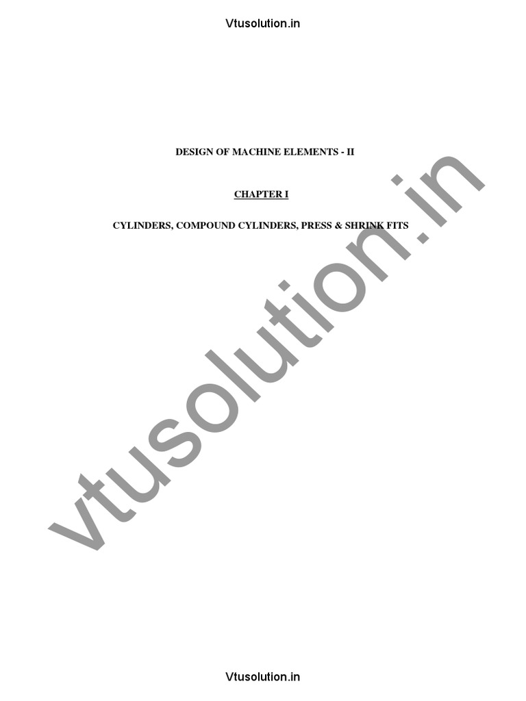 Design Of Machine Elements II 10me62 PDF Stress Mechanics