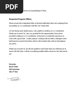 Resignation