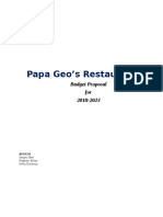 Papa Geo S Budget Proposal