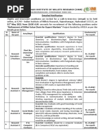 Icar-Indian Institute of Millets Research (Iimr) Detailed Notification