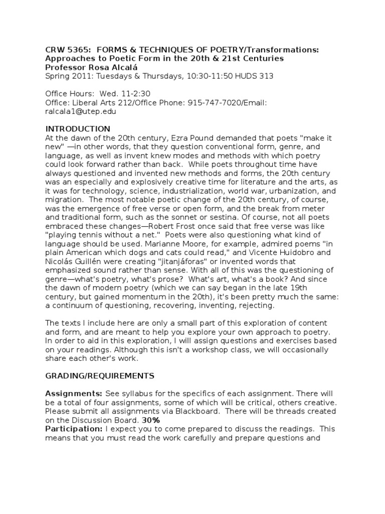 Lyric essay syllabus image