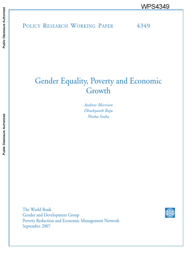 Gender Equality, Poverty and Economic Growth: P R W P 4349 | PDF ...