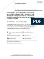 Examining The Moderating Effect of Individual Level Cultural Values On Users Acceptance of E Learning in Developing Countries A Structural Equation