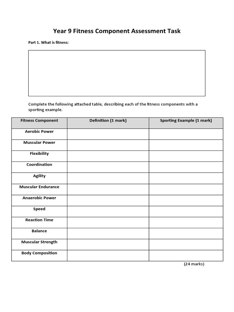 Year 9 Fitness Assessment Guide | PDF | Physical Fitness | Sports