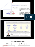 Evaluation of Algebraic Exprssion