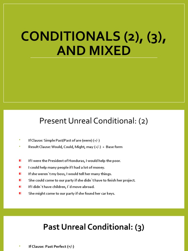 Presentation Conditionals (2) and (3) (Mixed) | PDF