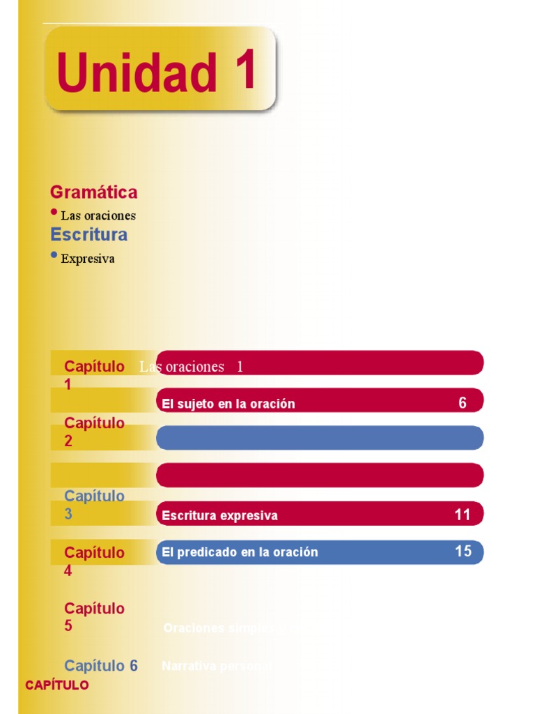 Estructura y Tipos de Oraciones | PDF | Puntuación | Predicado (Gramática)