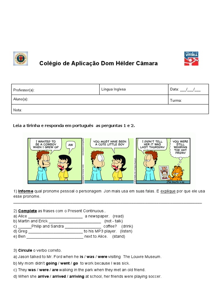 Avaliação de Inglês - (EJA) | PDF