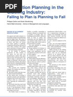 Production Planning in The Clothing Industry:: Failing To Plan Is Planning To Fail