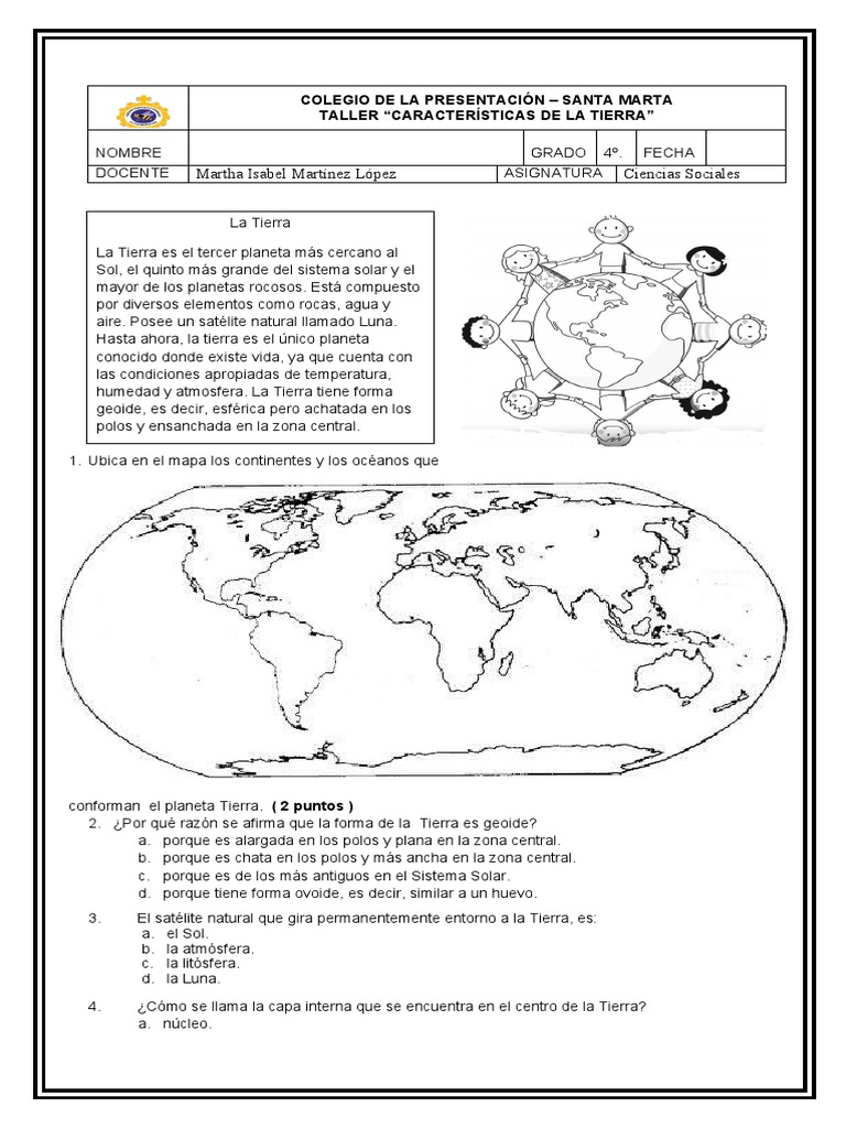 Taller Características de La Tierra - Sociales | PDF | Ecuador | Tierra
