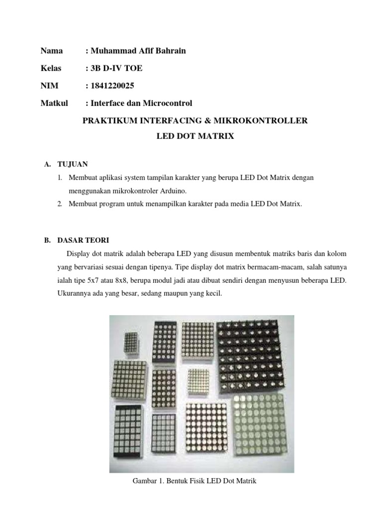 Interfacing LED Dot Matrix 5x7 Arduino | PDF | Komputer | Teknologi ...