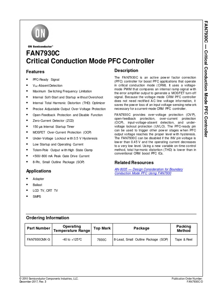 10pcs FAN7530MX Critical Conduction Mode PFC Controller – Original IC