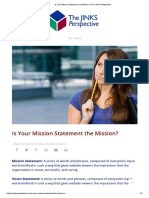 Is Your Mission Statement The Mission - The Jinks Perspective