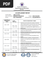 Department of Education: Accomplishment Report