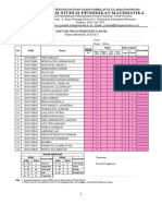 Daftar Nilai SMT 2 Kls 20f-B P. Matematika