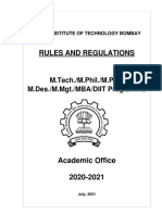 Rules and Regulations: M.Tech./M.Phil./M.P.P./ M.Des./M.Mgt./MBA/DIIT Programme