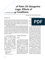 Properties of PO Margarine During Storage Effects of Processing Conditions