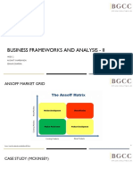 Business Frameworks and analysis-II