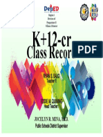 Cover Class Record