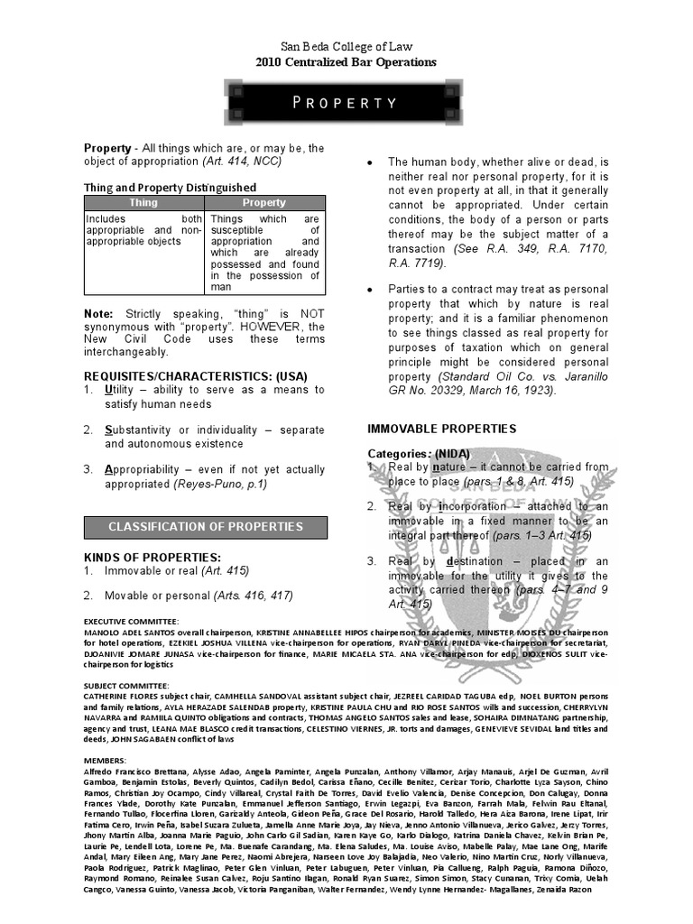 Property Classification Overview | PDF | Property | Indemnity