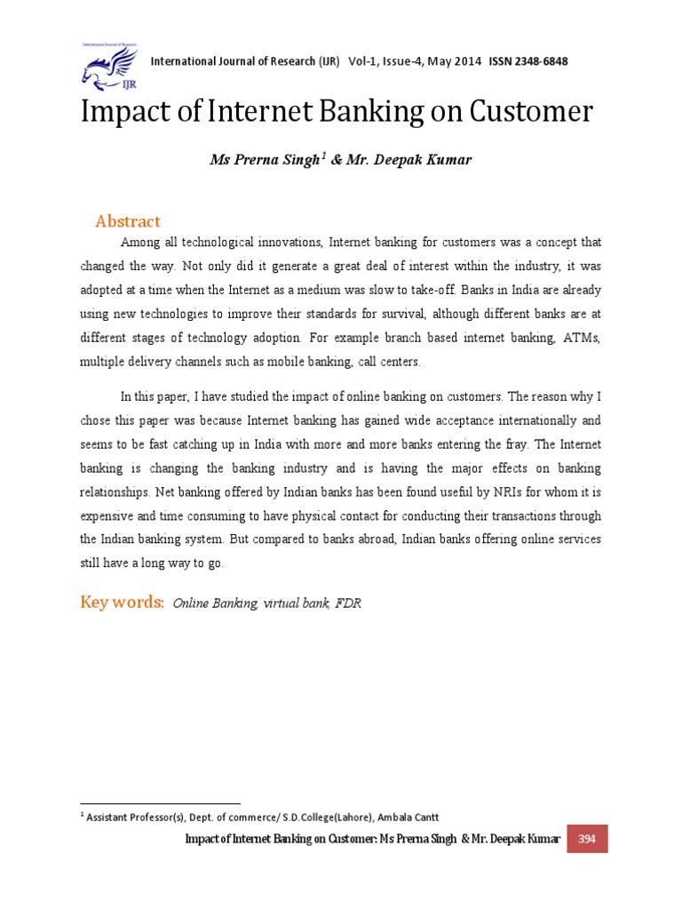 Internet Banking's Impact on Customers | PDF | Online Banking | Banks ...