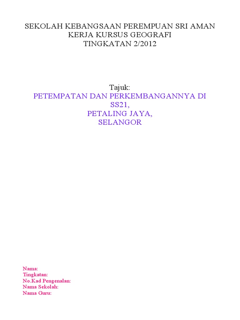 Petempatan Dan Perkembangannya Geo Kerja Kursus Damansara Pdf