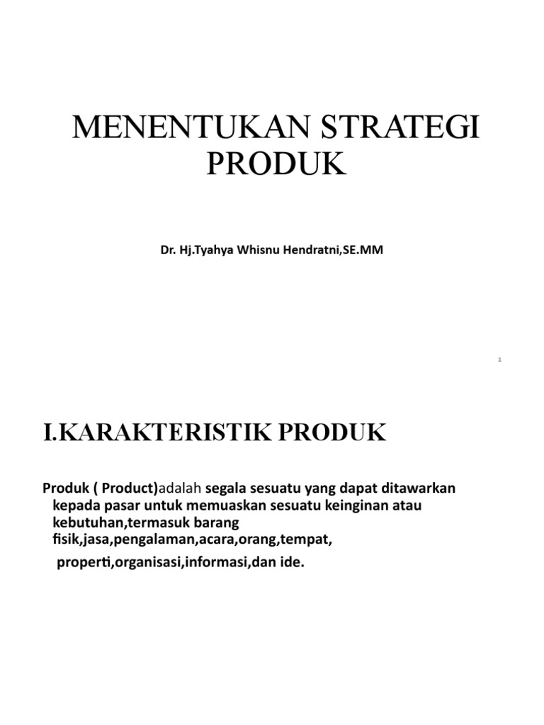 Menentukan Strategi Produk | PDF