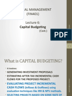 Financial Management (FIN401) : Capital Budgeting
